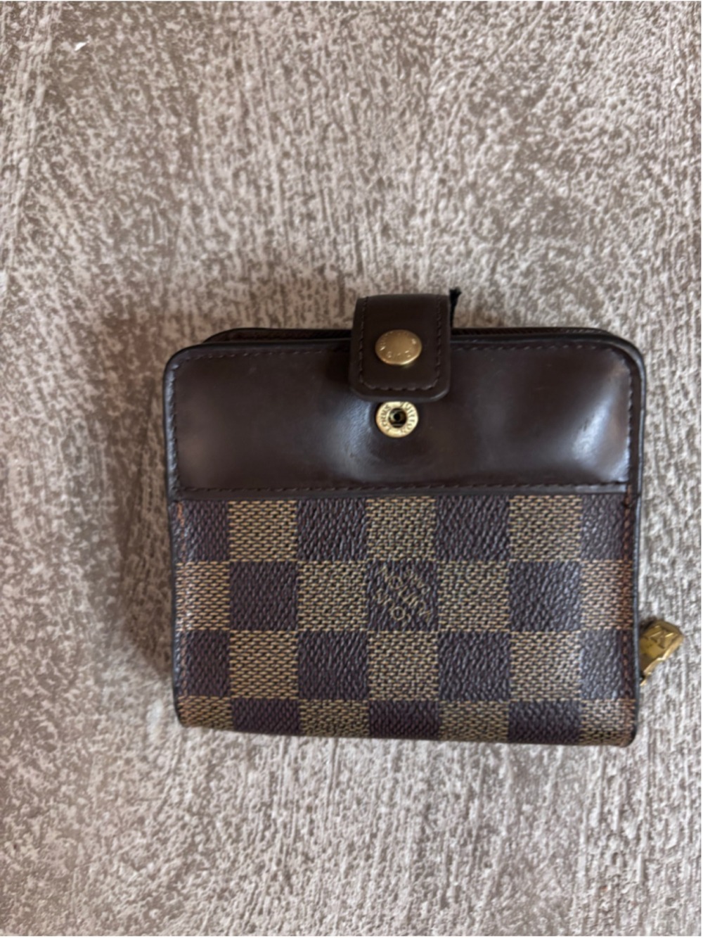 Women's Louis Vuitton Damier Ebene Wallet One Size Brown Gold